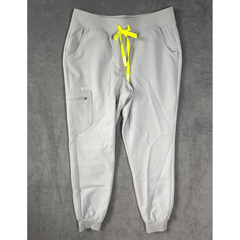 FIGS Women's Silver Arrows Light Grey Joggers Bottoms Medium